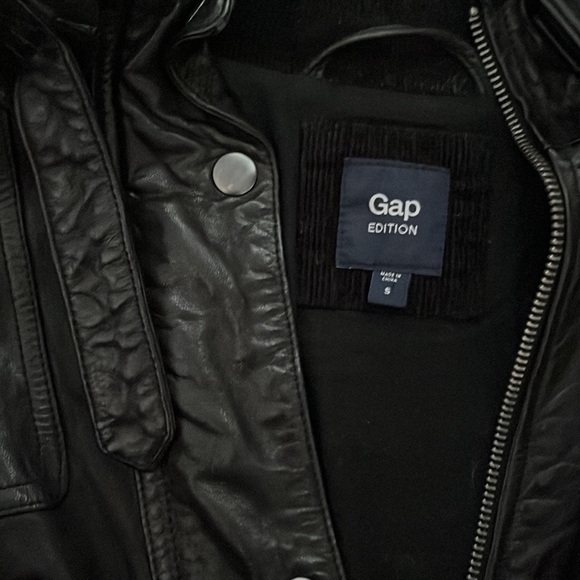 Black Leather Jacket Vintage GAP size Small - Picture 6 of 6